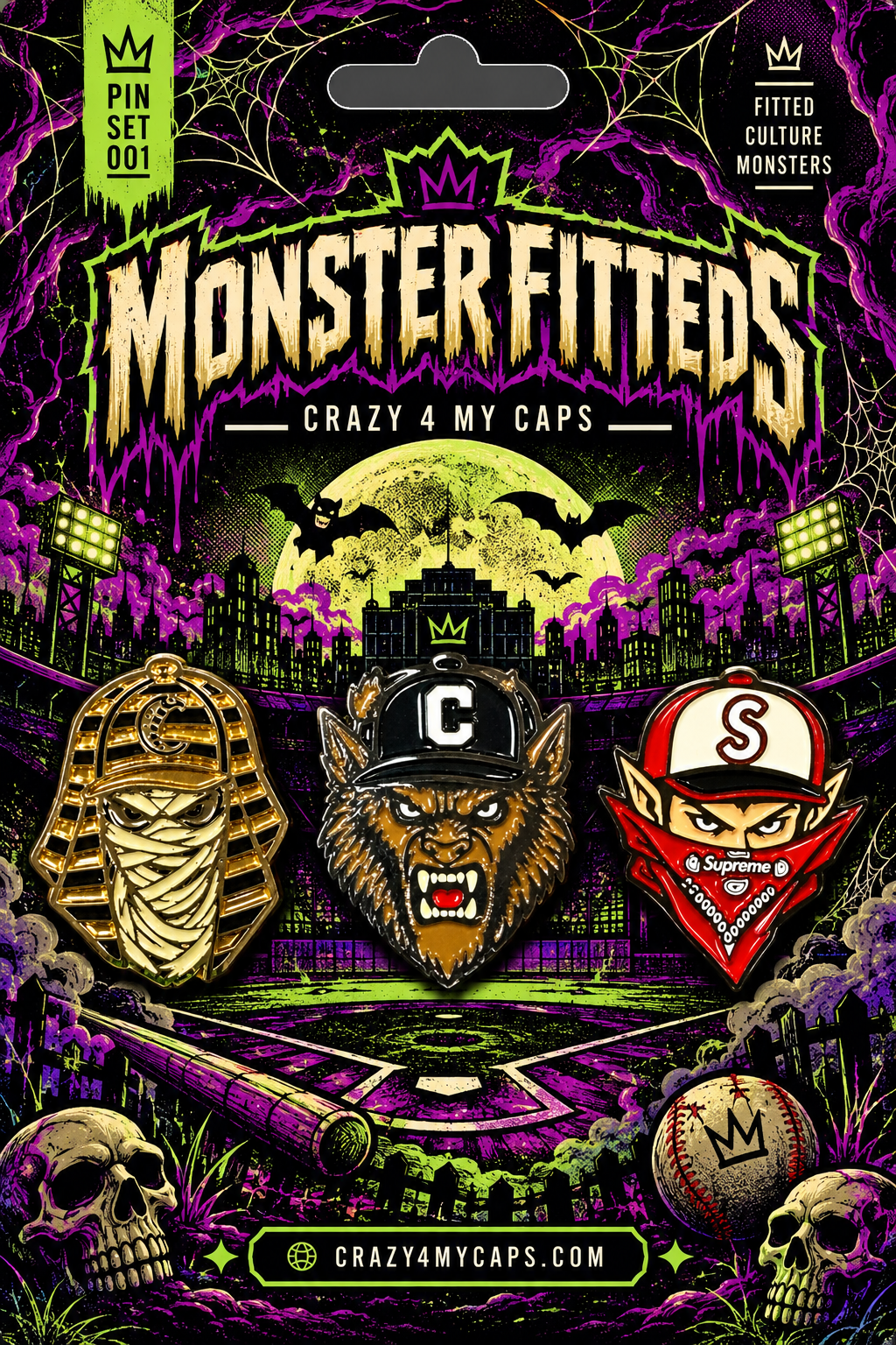 Set de Pines “Monster Fitteds”