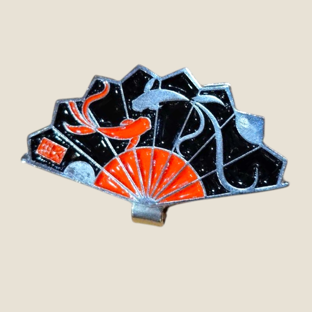 Visor Clip Abanico Peces Koi Negro