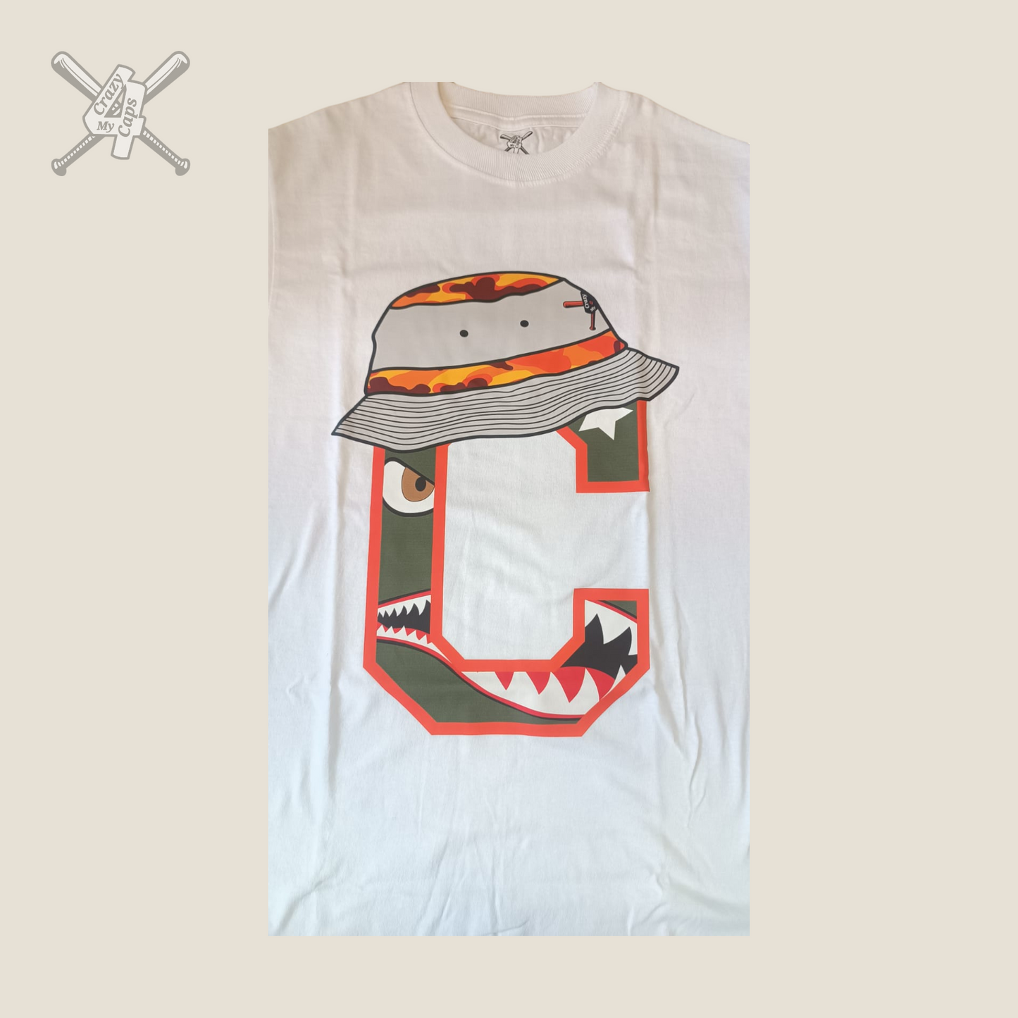 Playera Crazy Shark Blanca